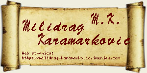 Milidrag Karamarković vizit kartica